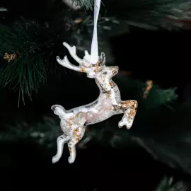 Set of Christmas tree toys with rose quartz "New Year's" collection "Stories" 6 pcs